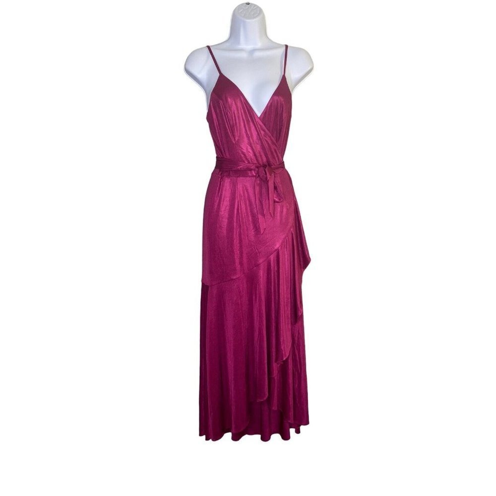 Dress The Population Womens Deep V-neck Sleeveless Silk Blend Dress Size XS